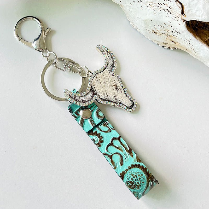 Rhinestone Bull Keychain - MAD RUFFI