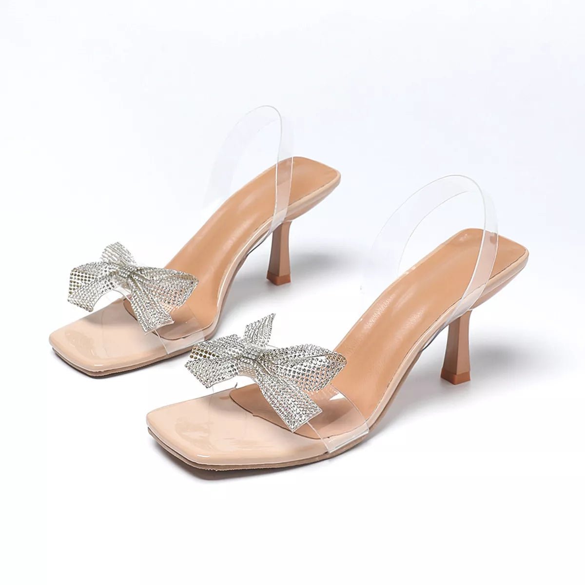 Rhinestone Open Toe Sandals - MAD RUFFI