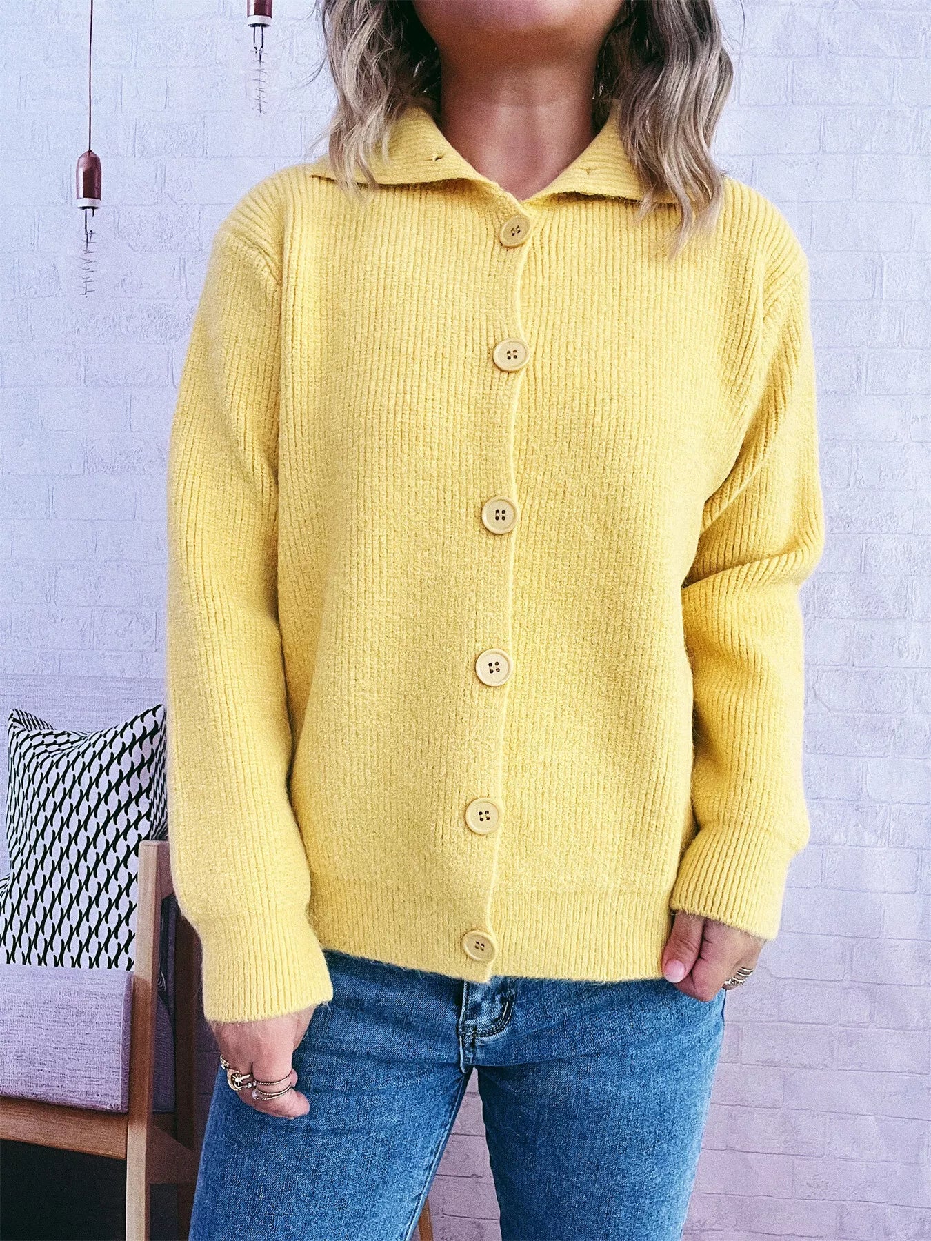 Ribbed Button - Up Cardigan - MAD RUFFI