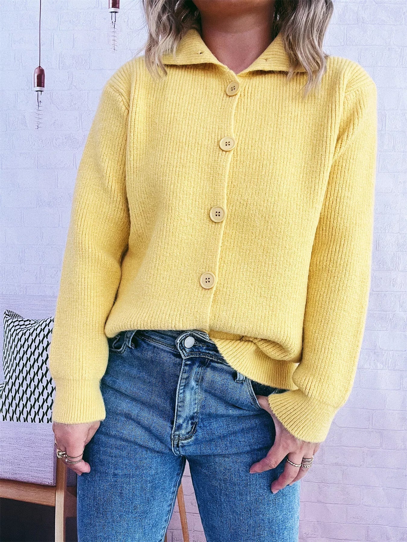 Ribbed Button - Up Cardigan - MAD RUFFI