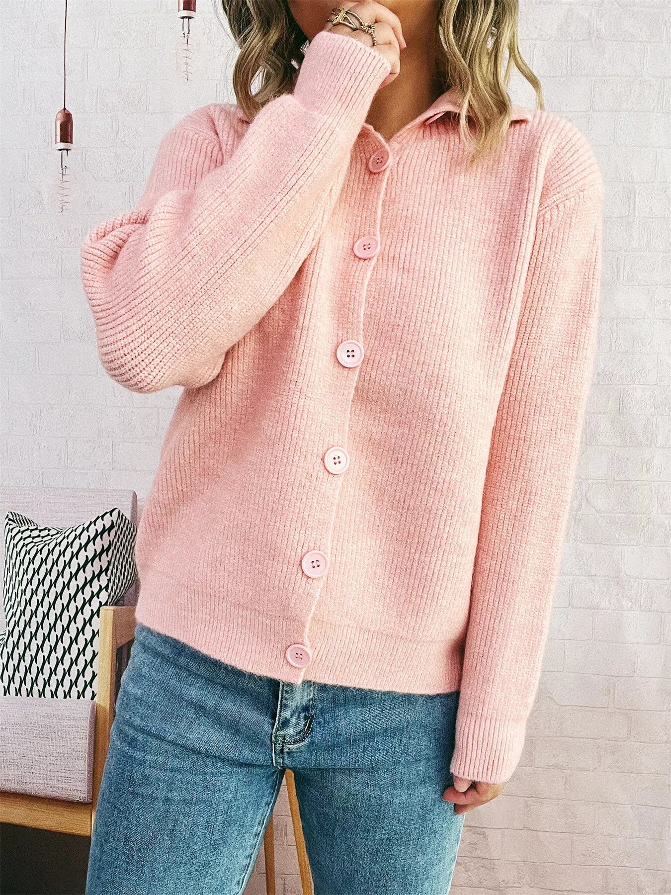 Ribbed Button - Up Cardigan - MAD RUFFI