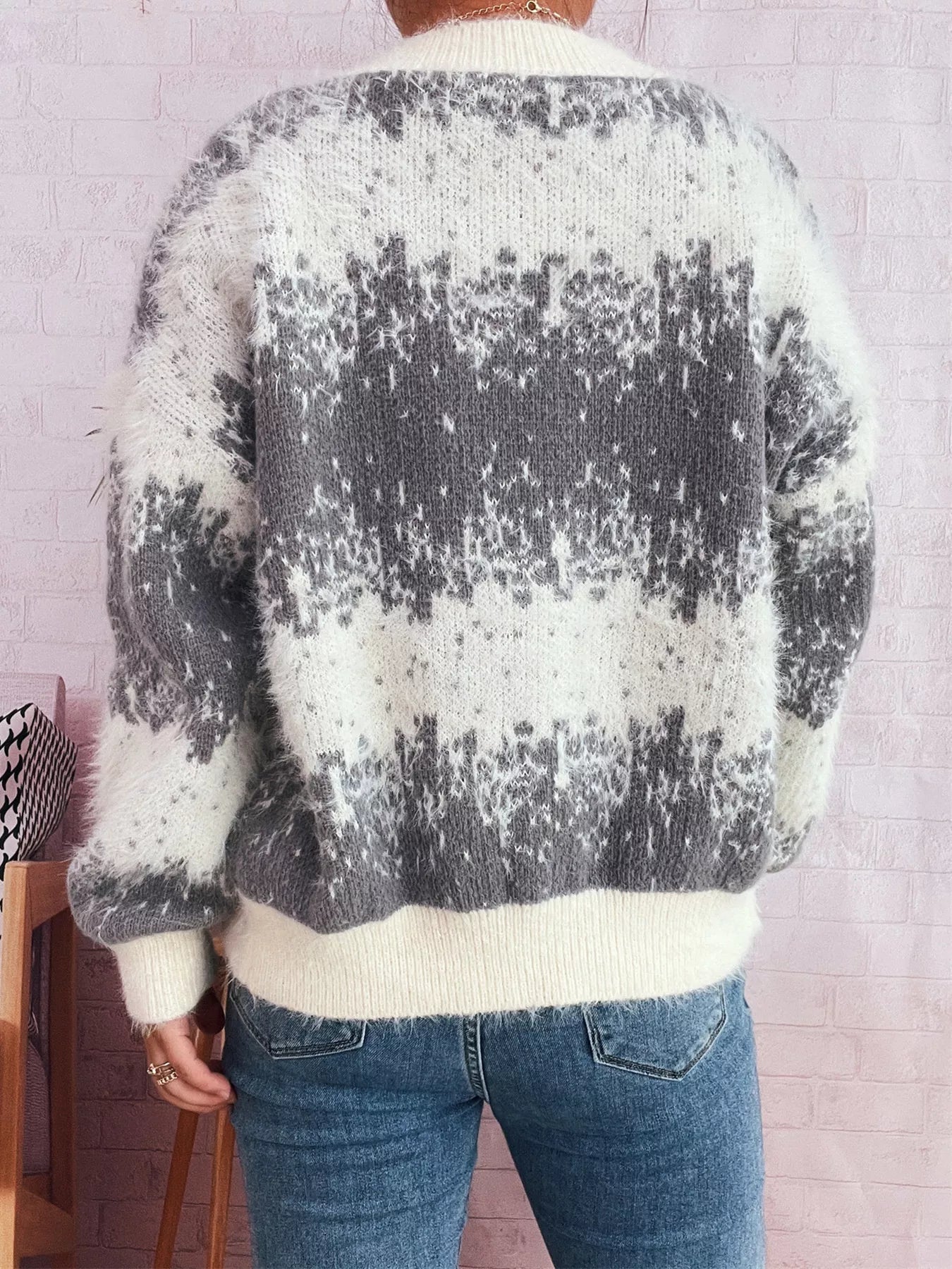 Ribbed Hem Button Up Cardigan - MAD RUFFI