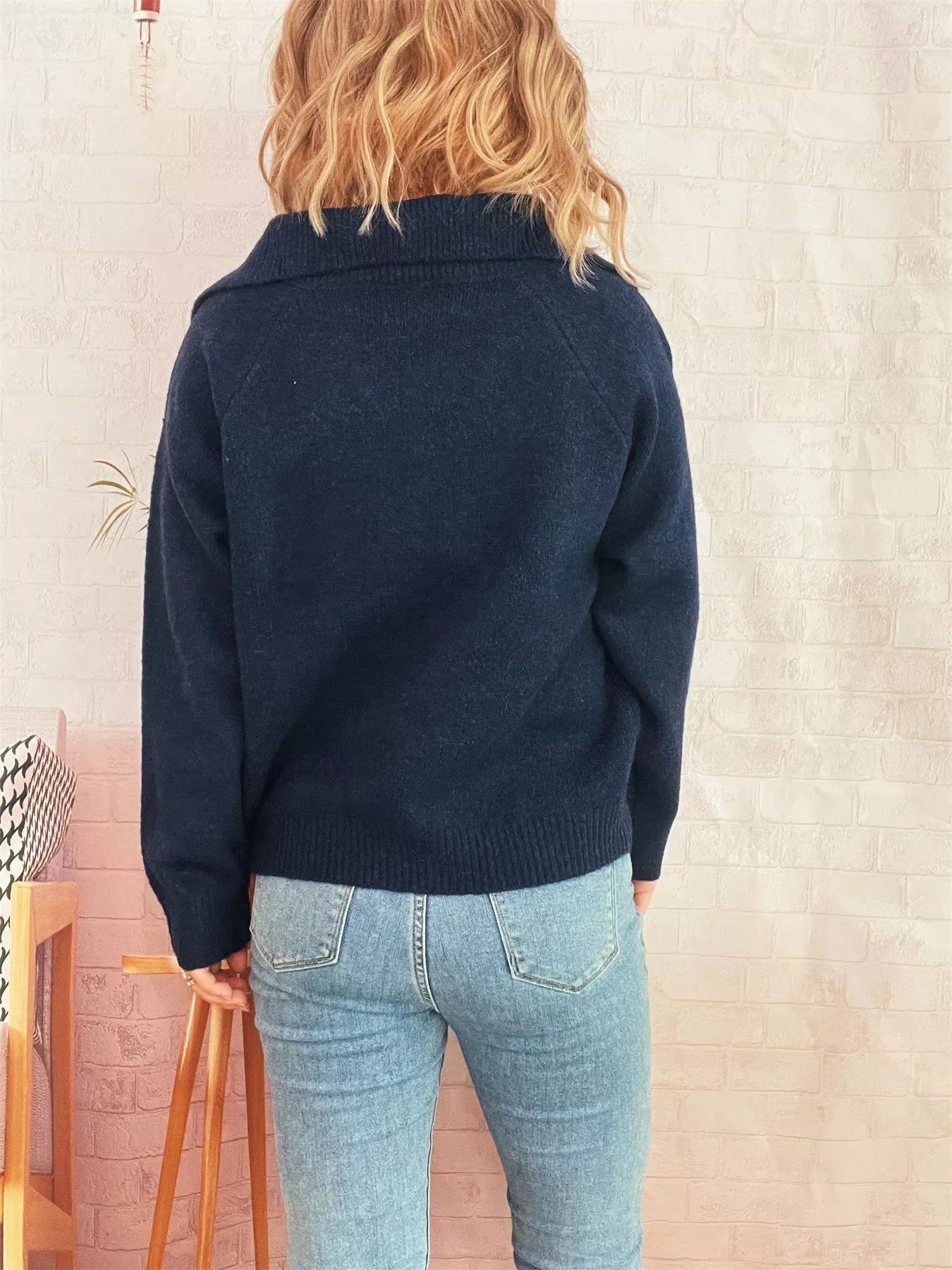 Ribbed Hem Raglan Sleeve Sweater - MAD RUFFI