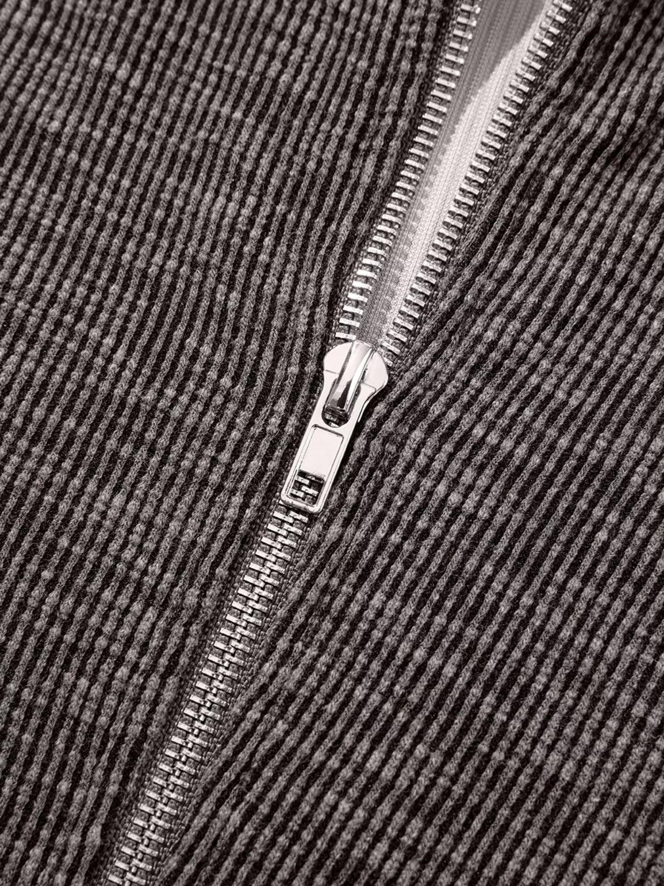 Ribbed Leopard Print Contrast Collar Zip Hoodie - MAD RUFFI