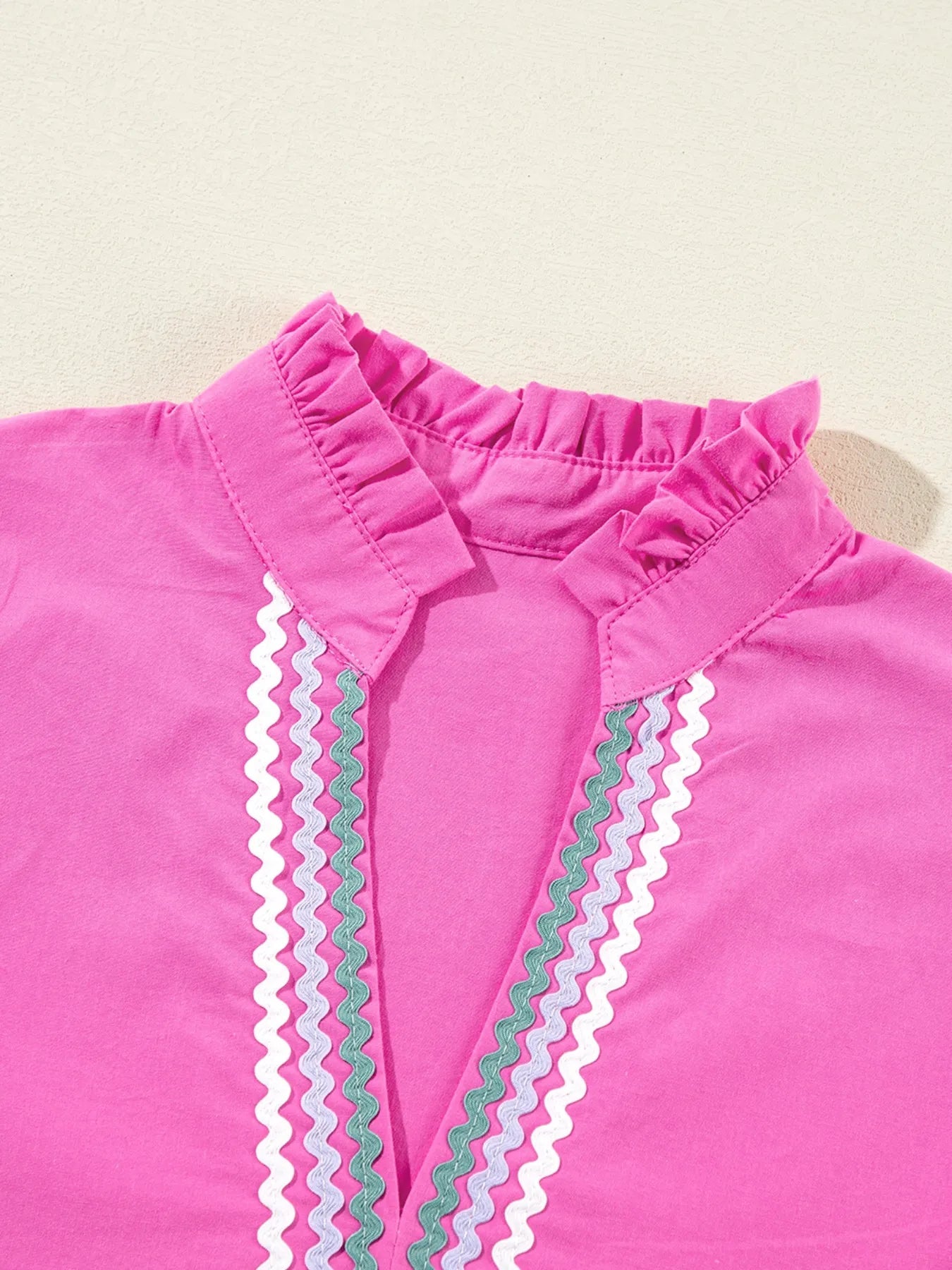 Ric Rac Colorblock Flutter Sleeve Tiered Dress - MAD RUFFI