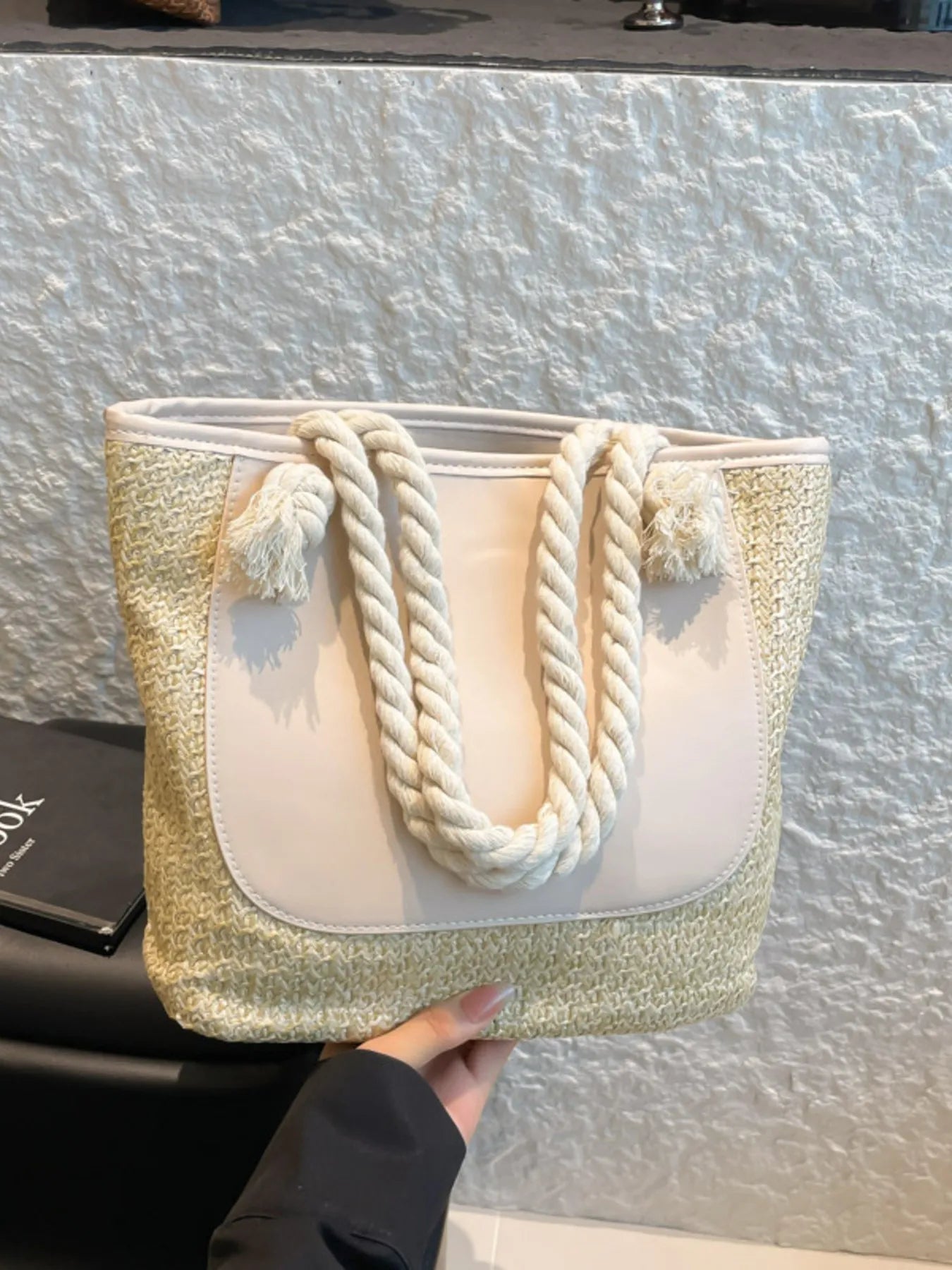 Rope Handle Straw Tote Bag - MAD RUFFI