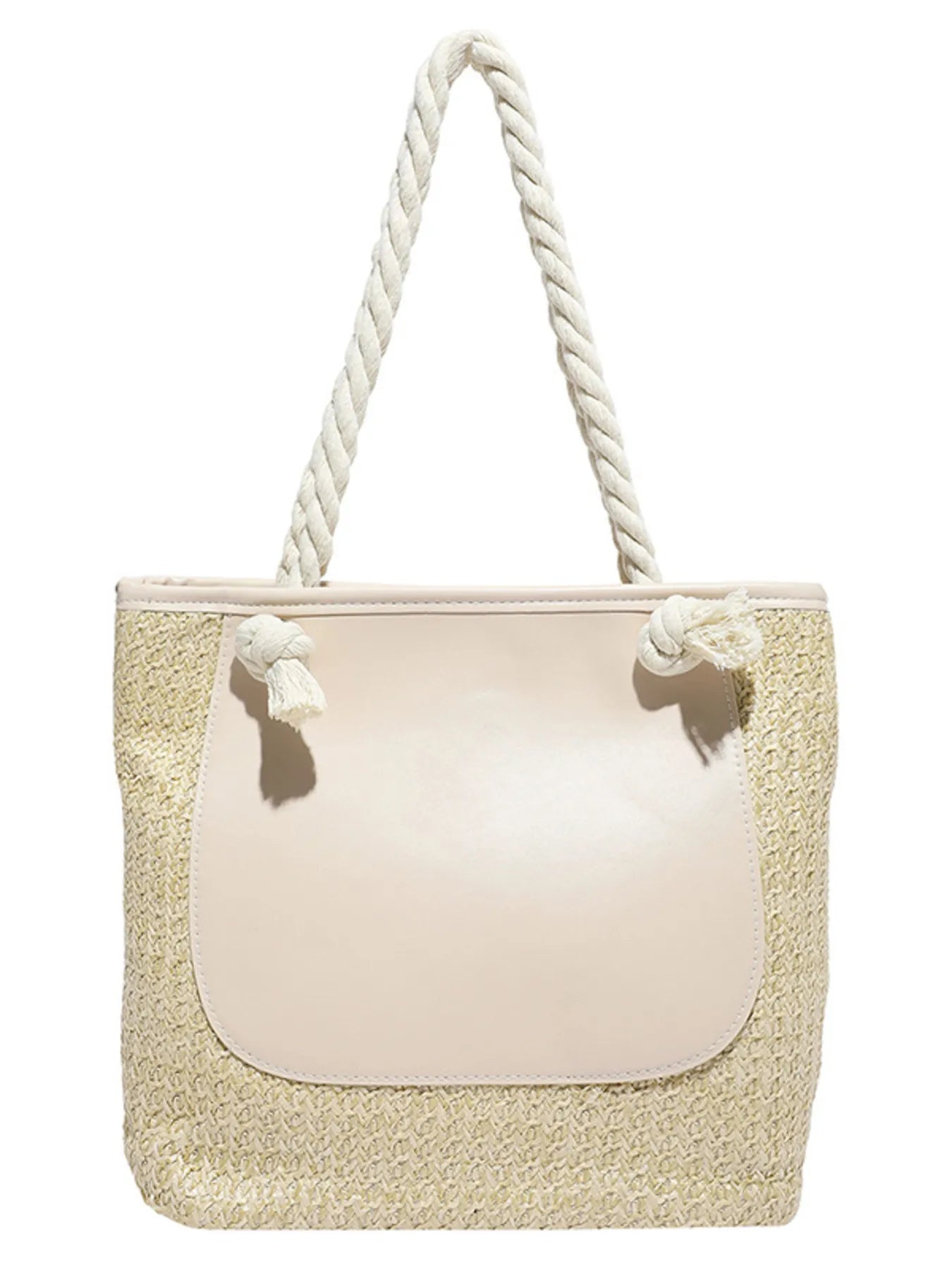 Rope Handle Straw Tote Bag - MAD RUFFI