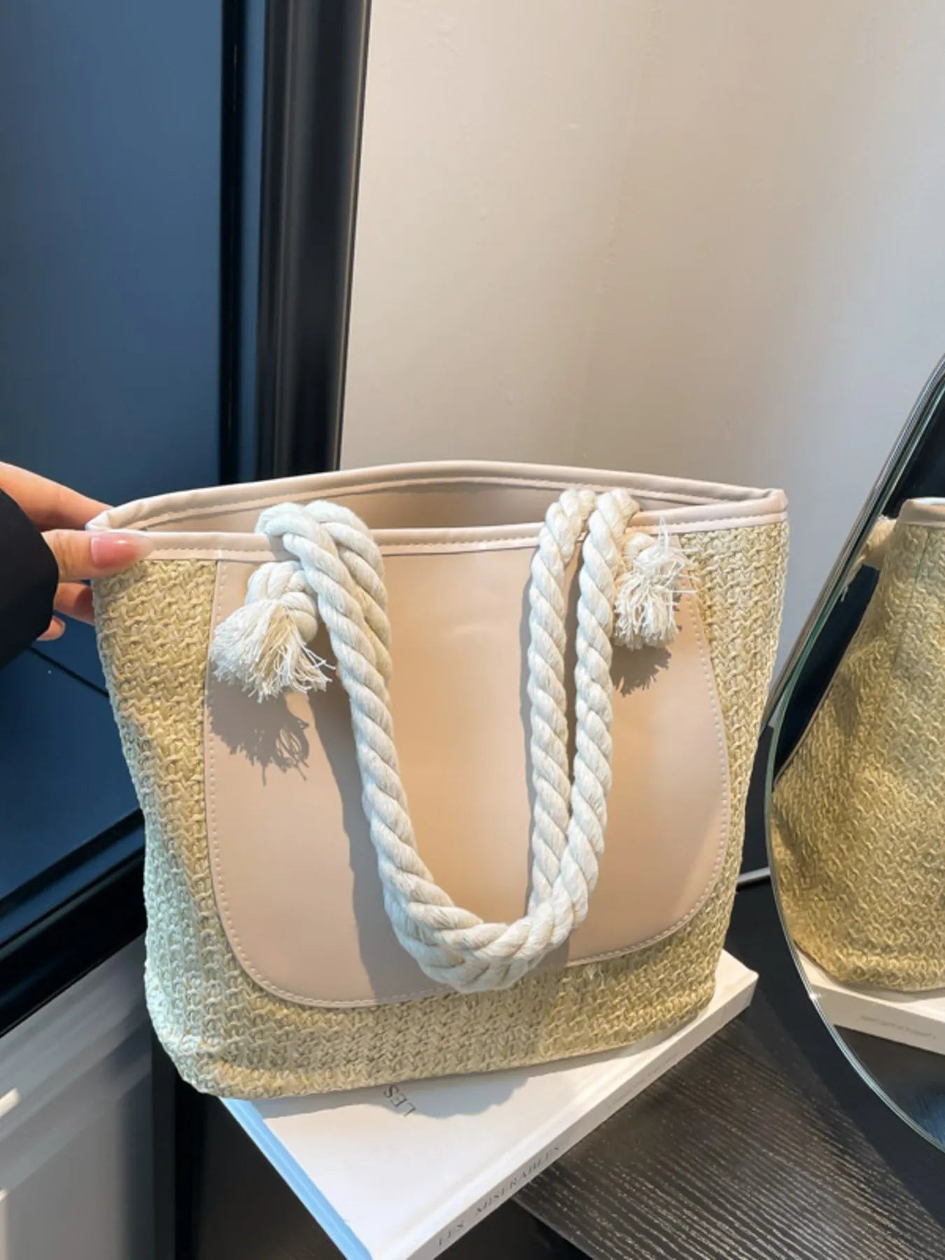Rope Handle Straw Tote Bag - MAD RUFFI