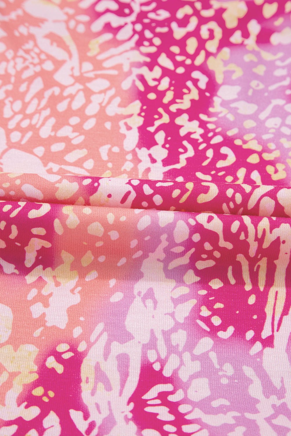 Rose Classic Leopard Print Handkerchief Hem Tunic Top - MAD RUFFI