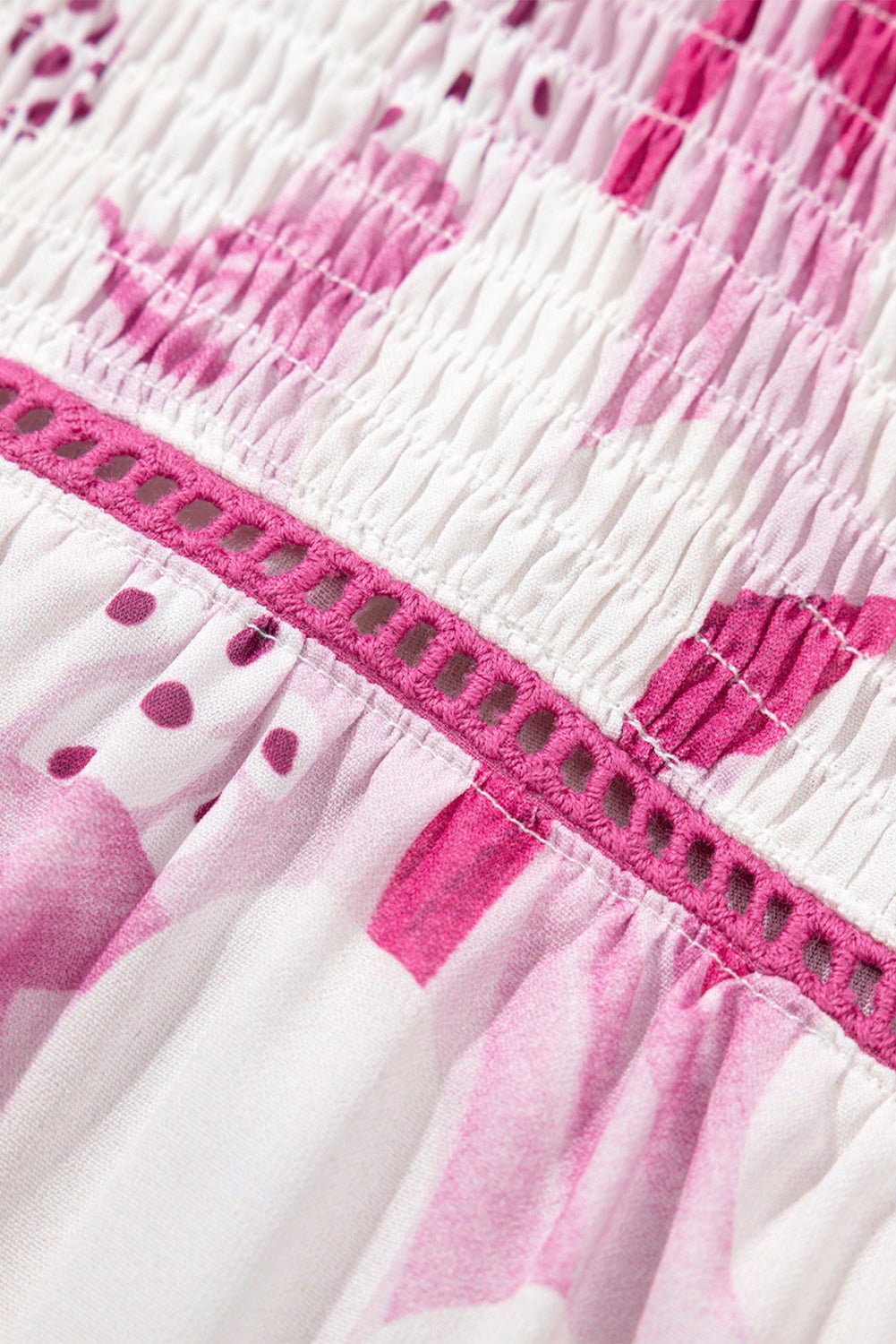 Rose Floral Frilled Collar Short Sleeve Blouse - MAD RUFFI