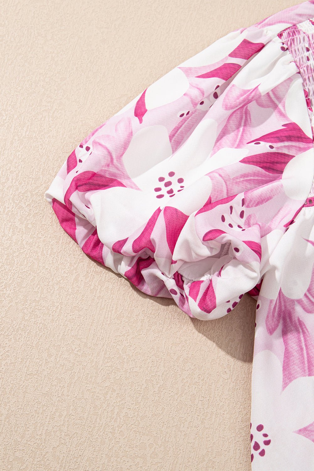 Rose Floral Frilled Collar Short Sleeve Blouse - MAD RUFFI