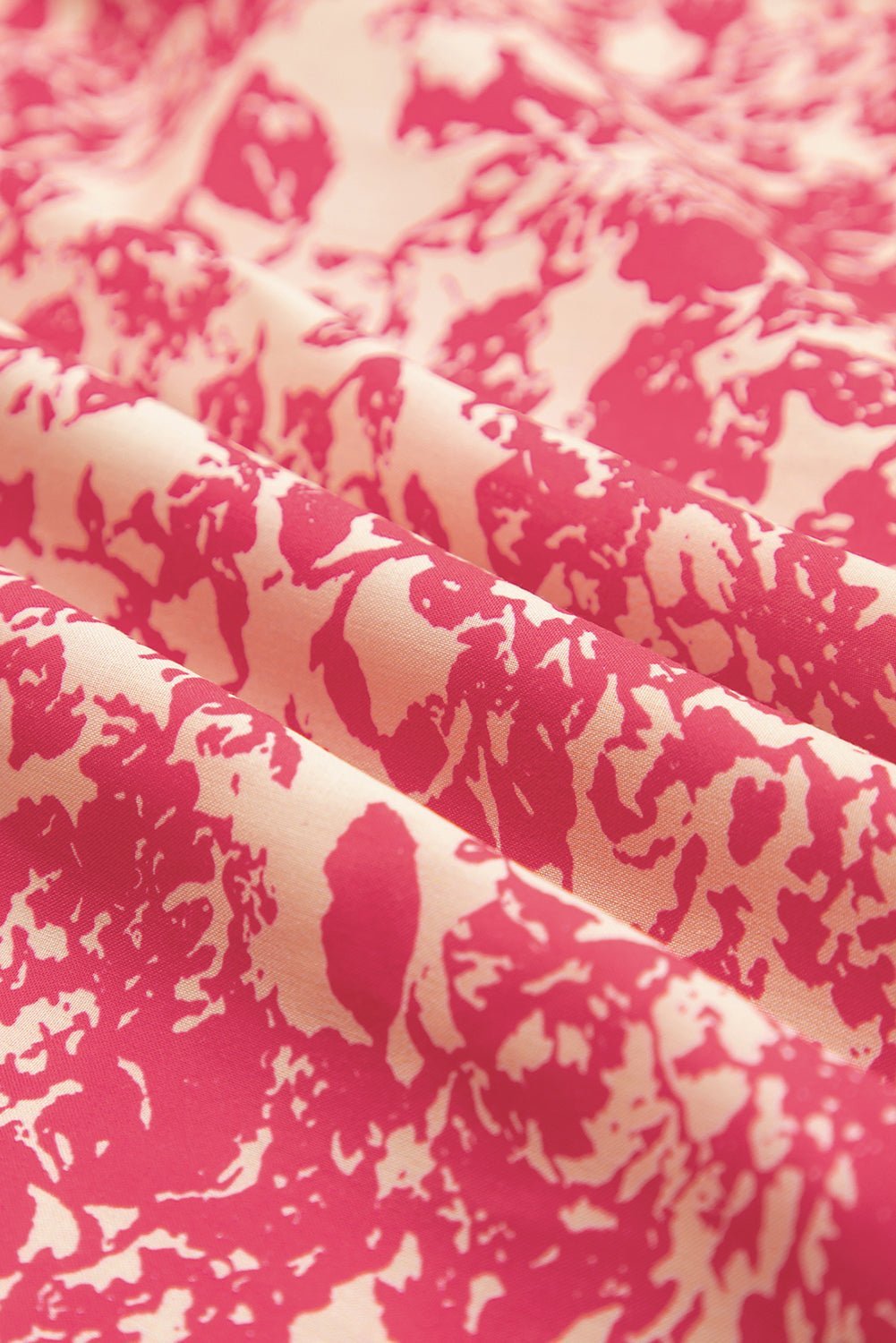 Rose Floral Print V Neck Ruffle Sleeve Blouse - MAD RUFFI