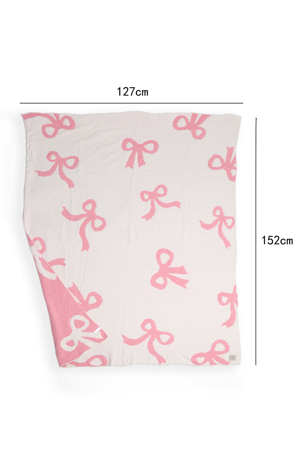 Rose Red 127*152cm Bow Printed Cozy Soft Throw Blanket - MAD RUFFI