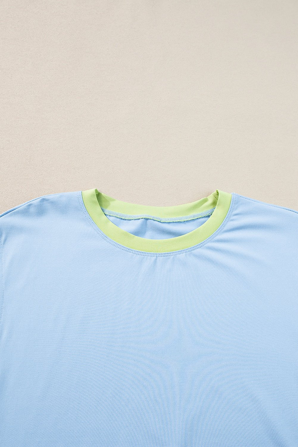 Rose Red Color Block Loose Fit Top and Elastic Waist Shorts Set - MAD RUFFI