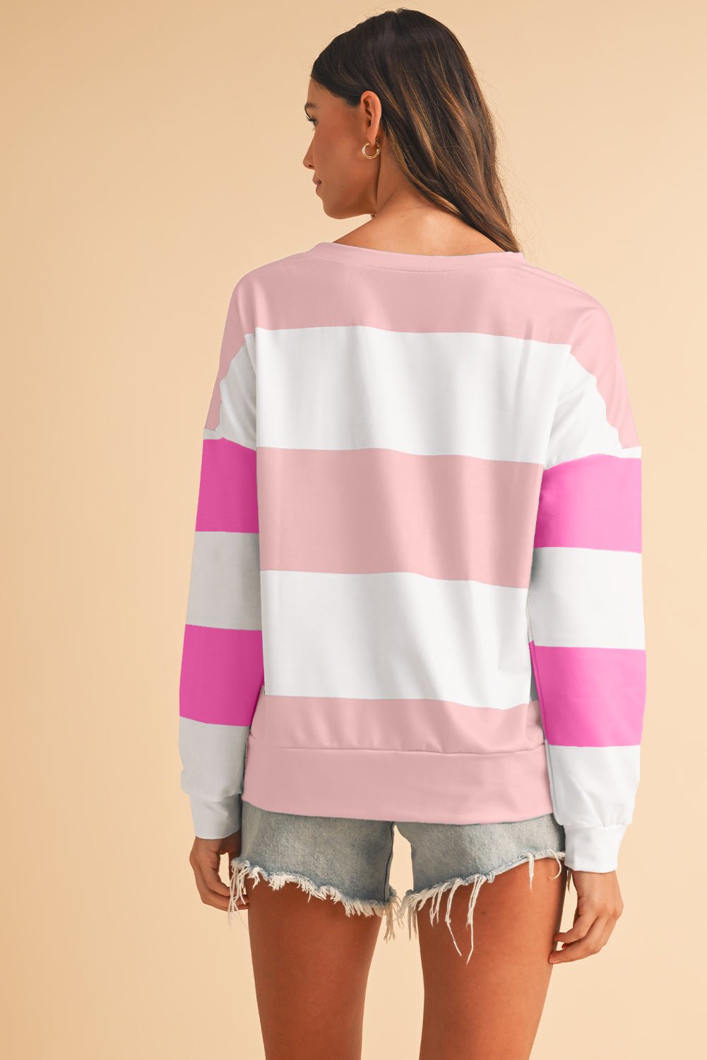 Rose Red Colorblock Drop Sleeve Top - MAD RUFFI
