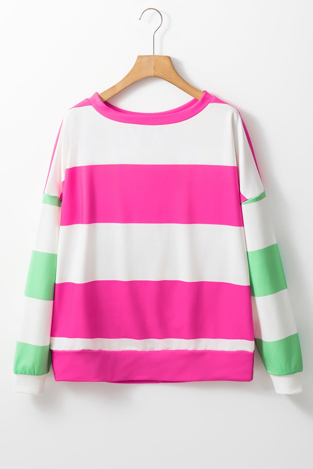 Rose Red Colorblock Drop Sleeve Top - MAD RUFFI
