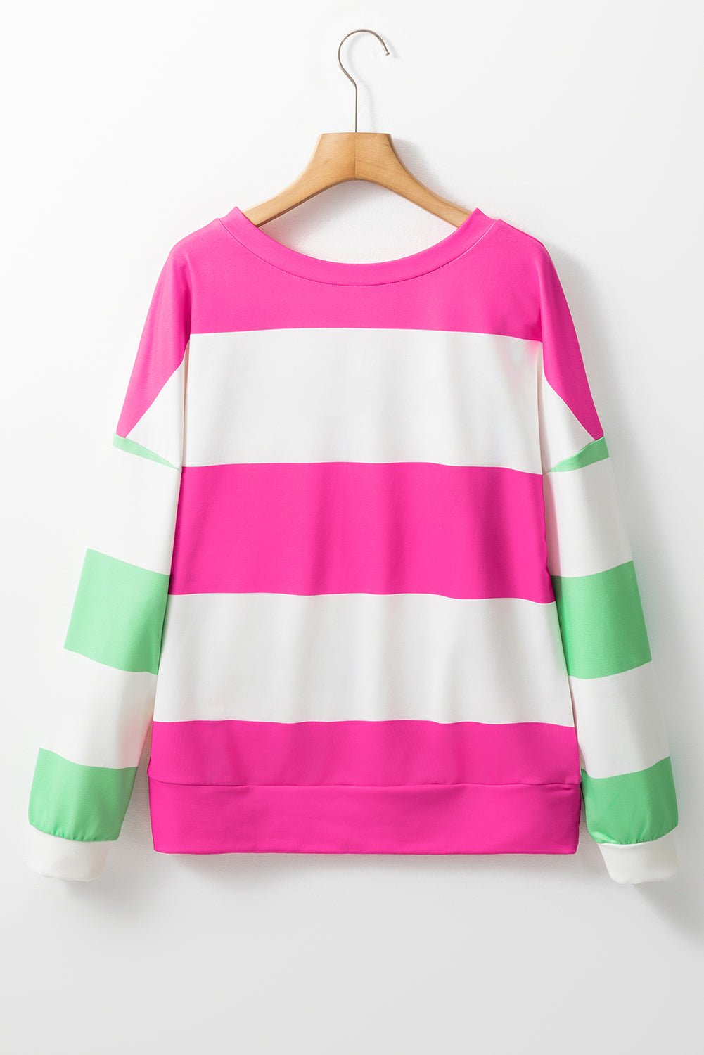 Rose Red Colorblock Drop Sleeve Top - MAD RUFFI