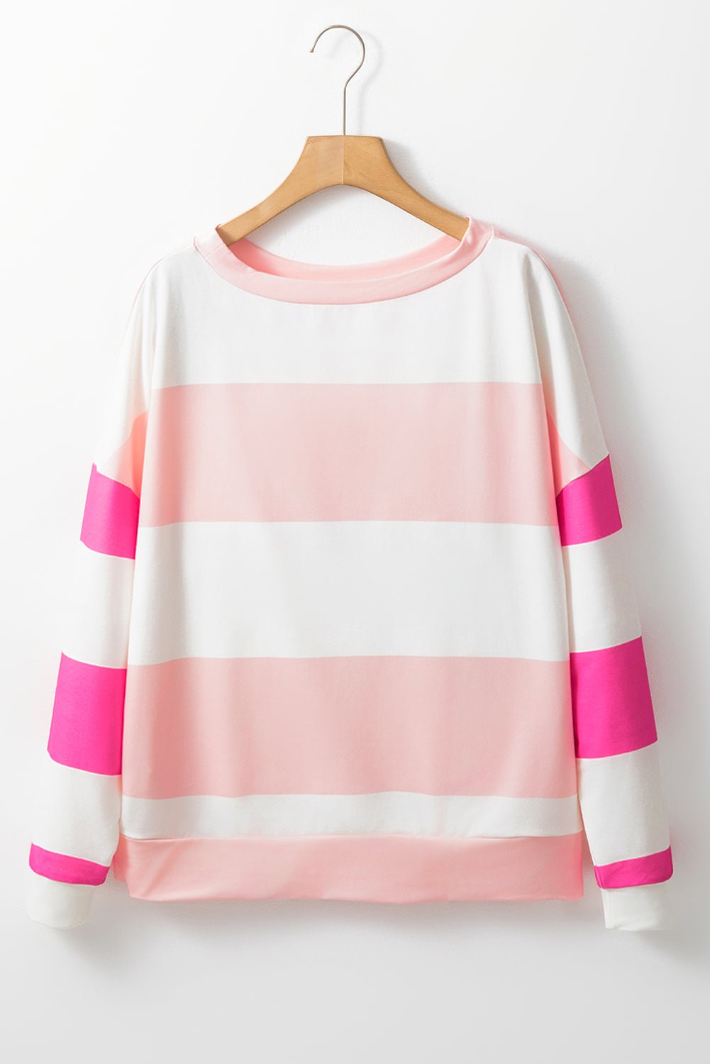 Rose Red Colorblock Drop Sleeve Top - MAD RUFFI