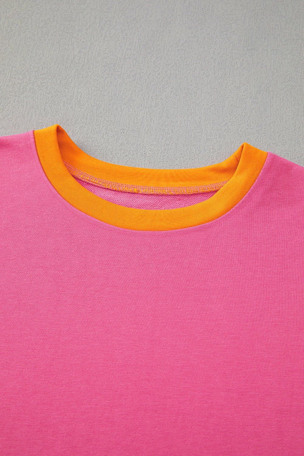 Rose Red Colorblock Patchwork Long Sleeve Top and Pants Set - MAD RUFFI