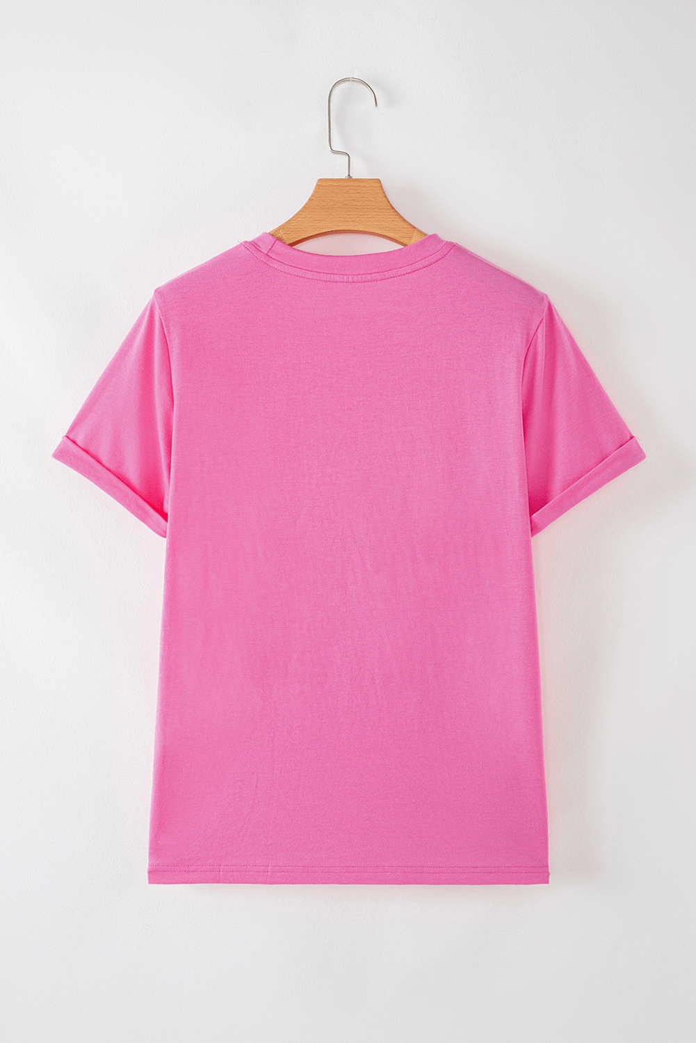 Rose Red Lets Rodeo Crew Neck Graphic Tee - MAD RUFFI
