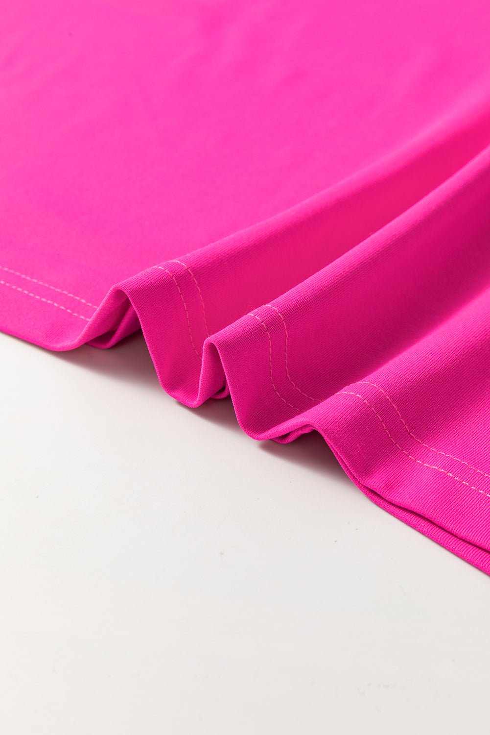 Rose Red Pop of Color Neckline T-shirt Dress - MAD RUFFI