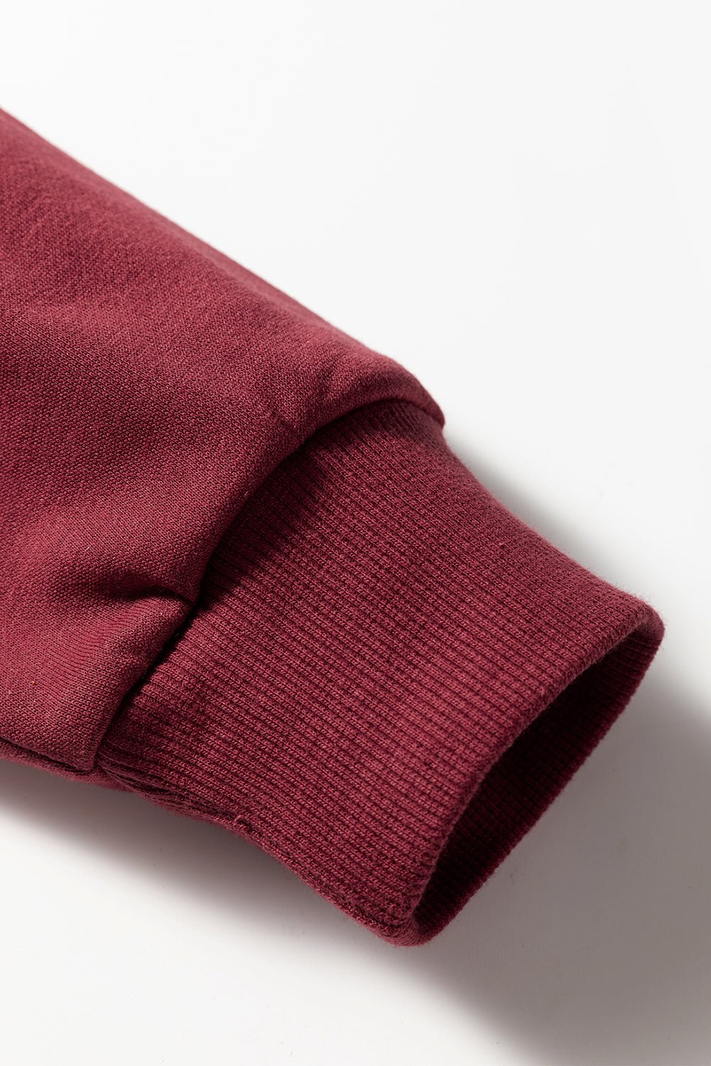 Rose Red Preppy Striped Sleeve Loose Sweatshirt - MAD RUFFI