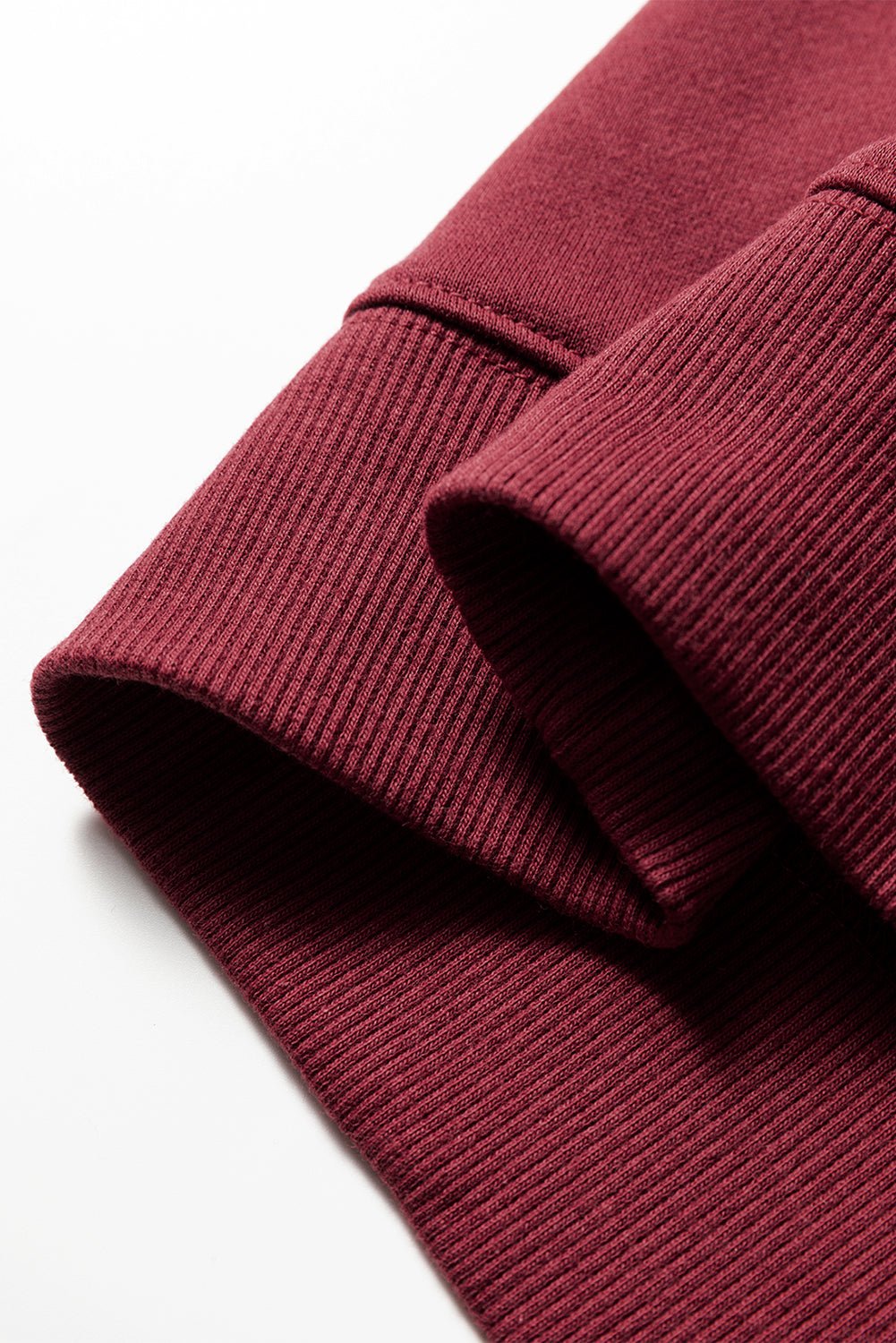 Rose Red Preppy Striped Sleeve Loose Sweatshirt - MAD RUFFI