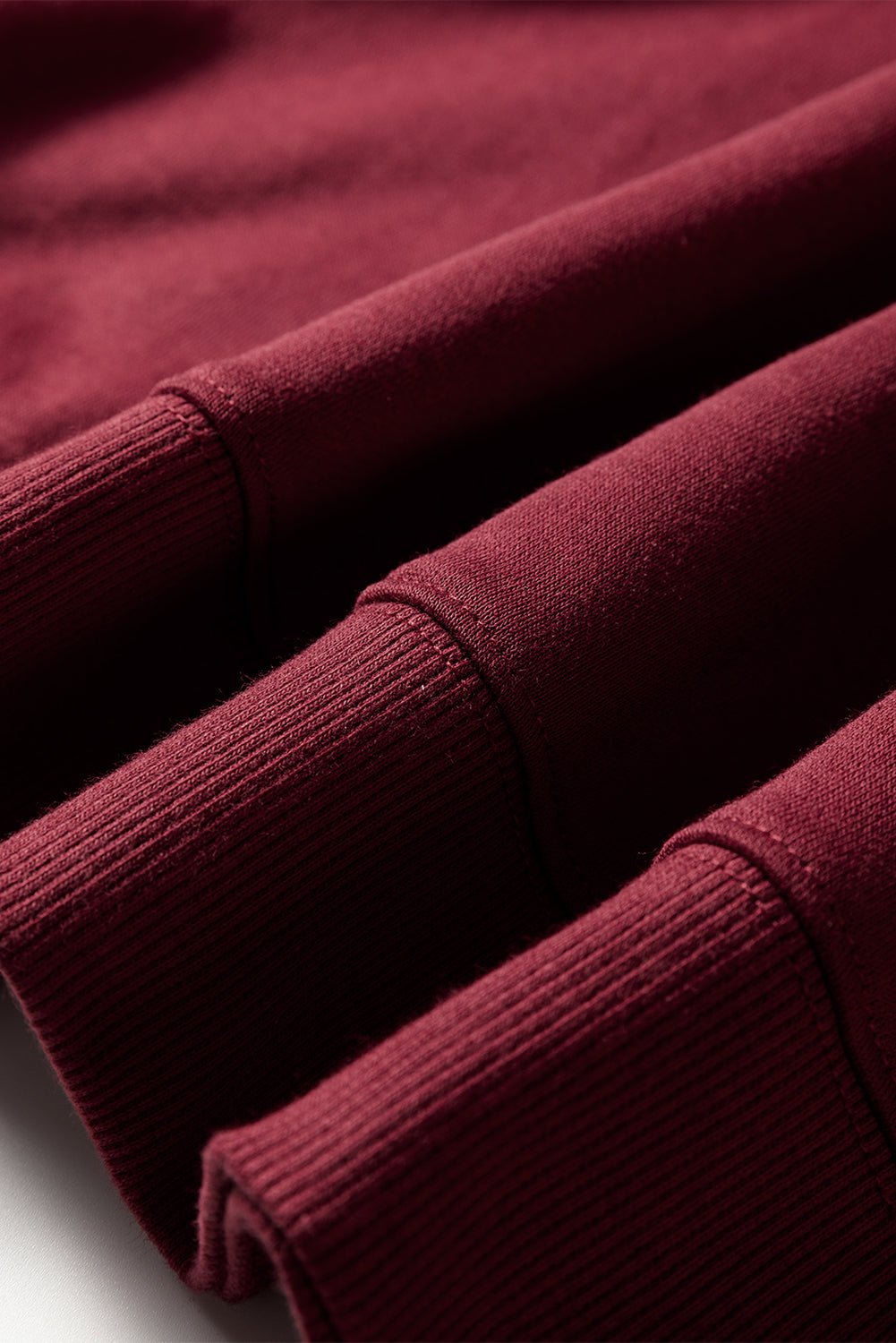 Rose Red Preppy Striped Sleeve Loose Sweatshirt - MAD RUFFI