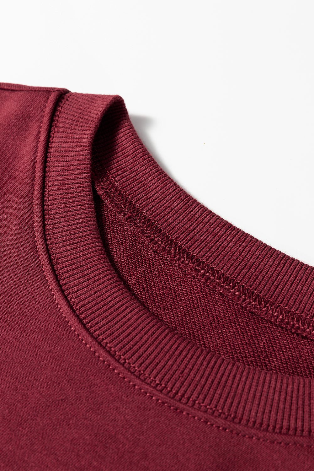 Rose Red Preppy Striped Sleeve Loose Sweatshirt - MAD RUFFI