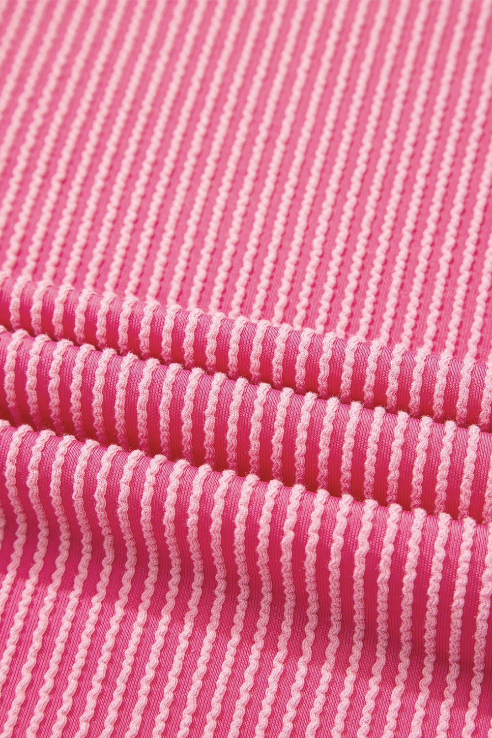 rose red twisted ribbed knit patchwork v neck casual tee - MAD RUFFI