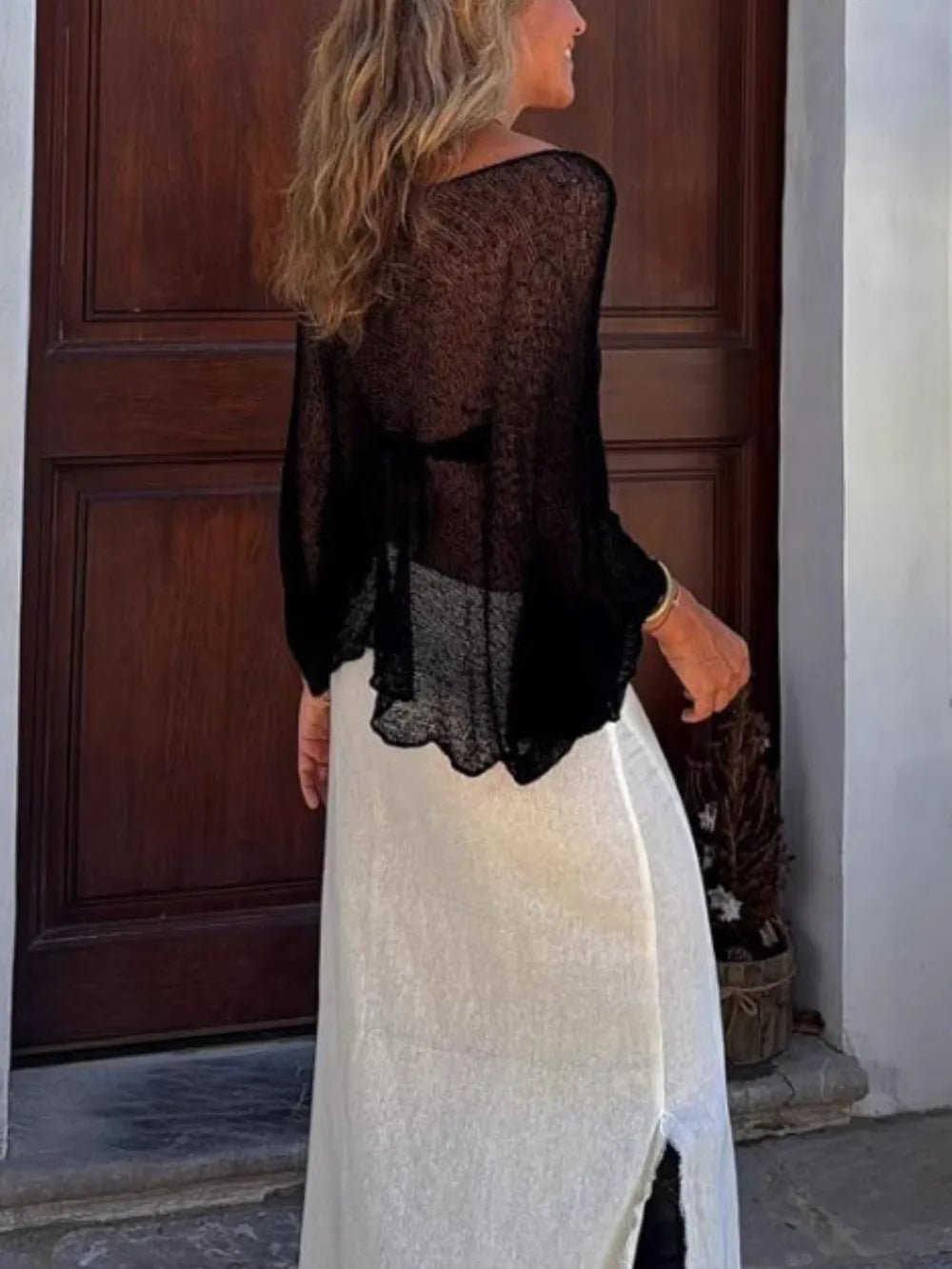 Round Neck Long Sleeve Cover - Up - MAD RUFFI