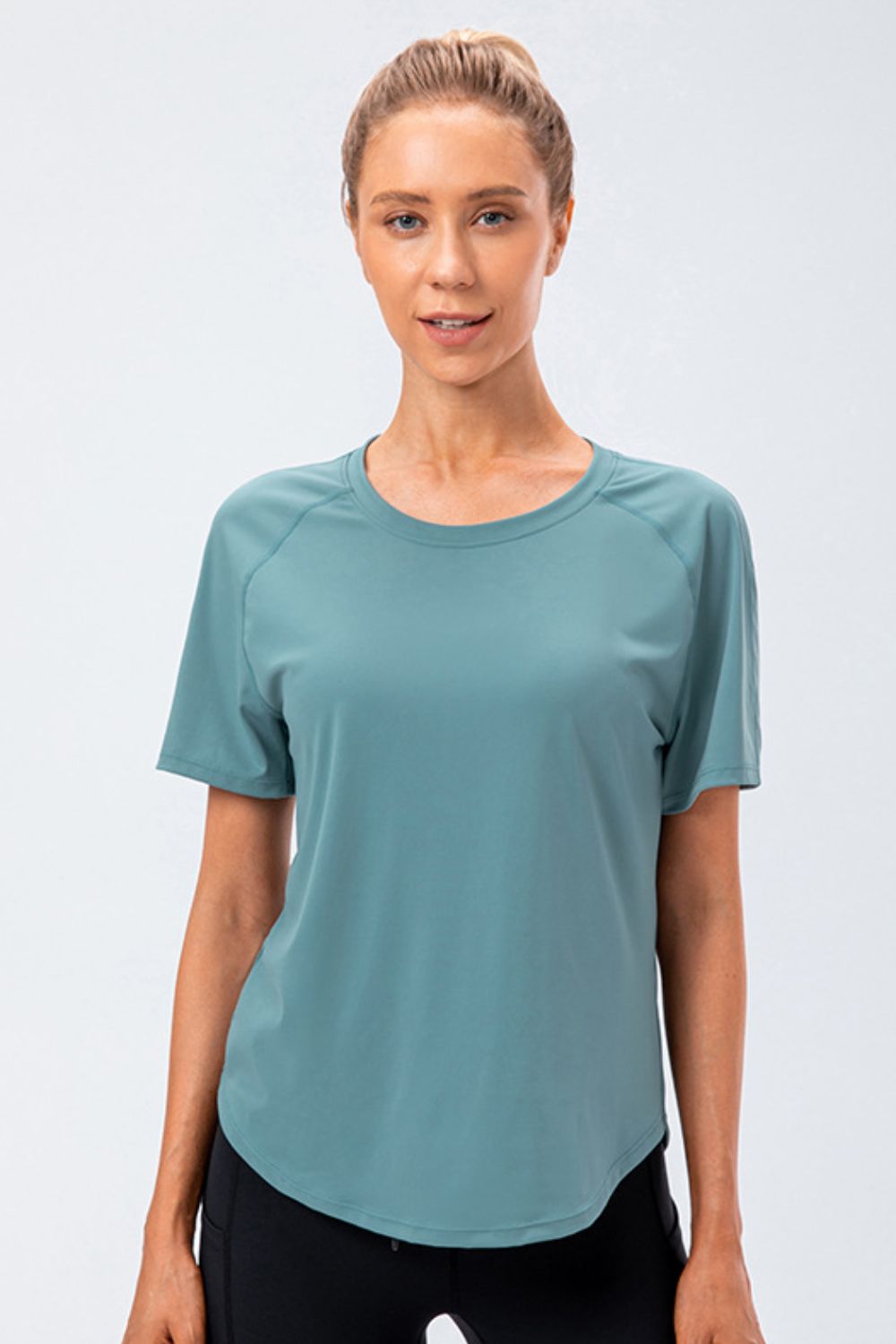 Round Neck Raglan Sleeve Active Tee - MAD RUFFI