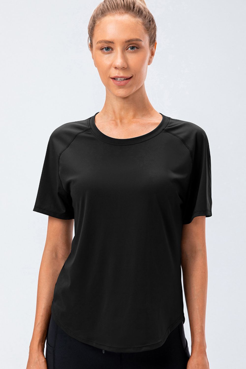 Round Neck Raglan Sleeve Active Tee - MAD RUFFI
