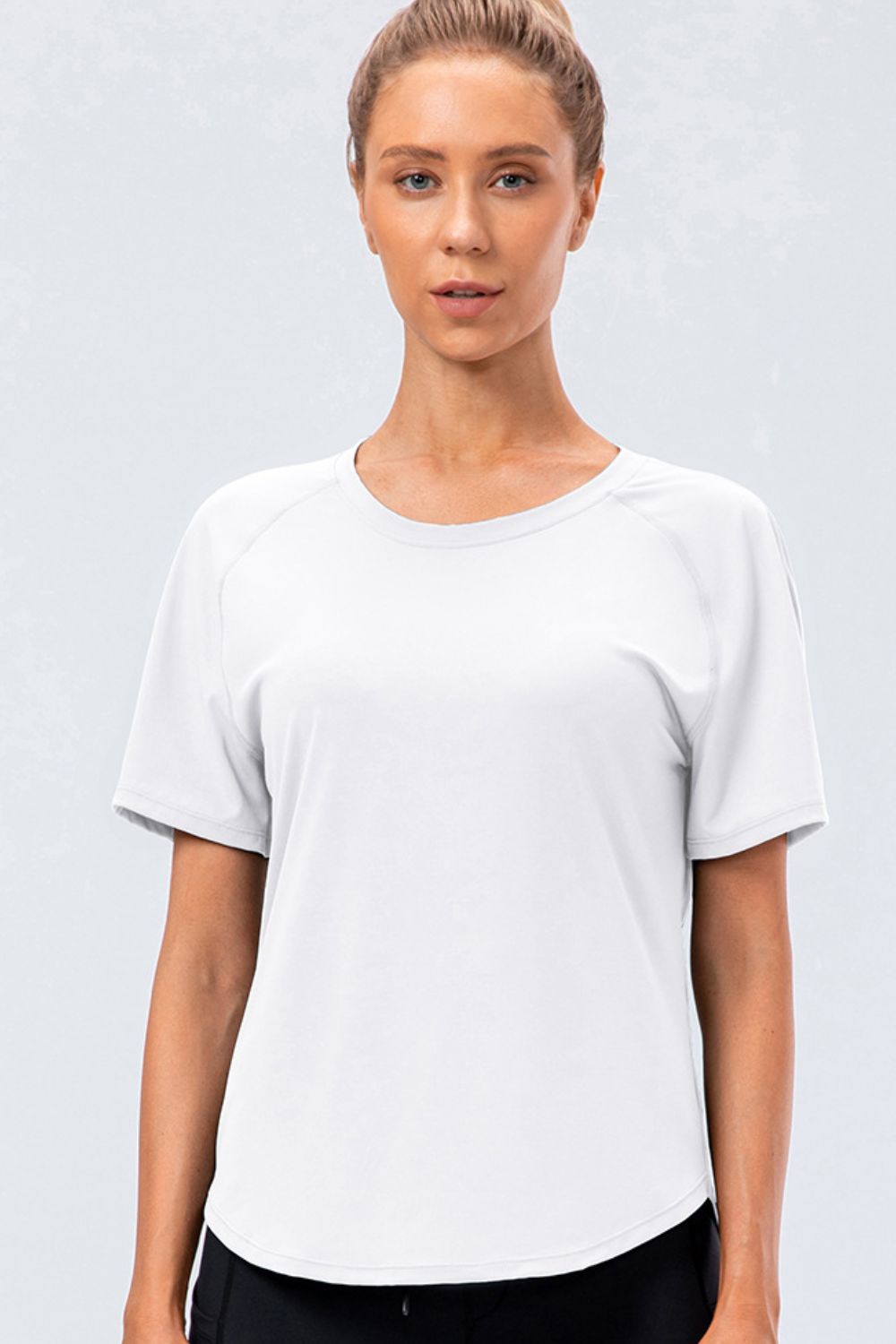 Round Neck Raglan Sleeve Active Tee - MAD RUFFI
