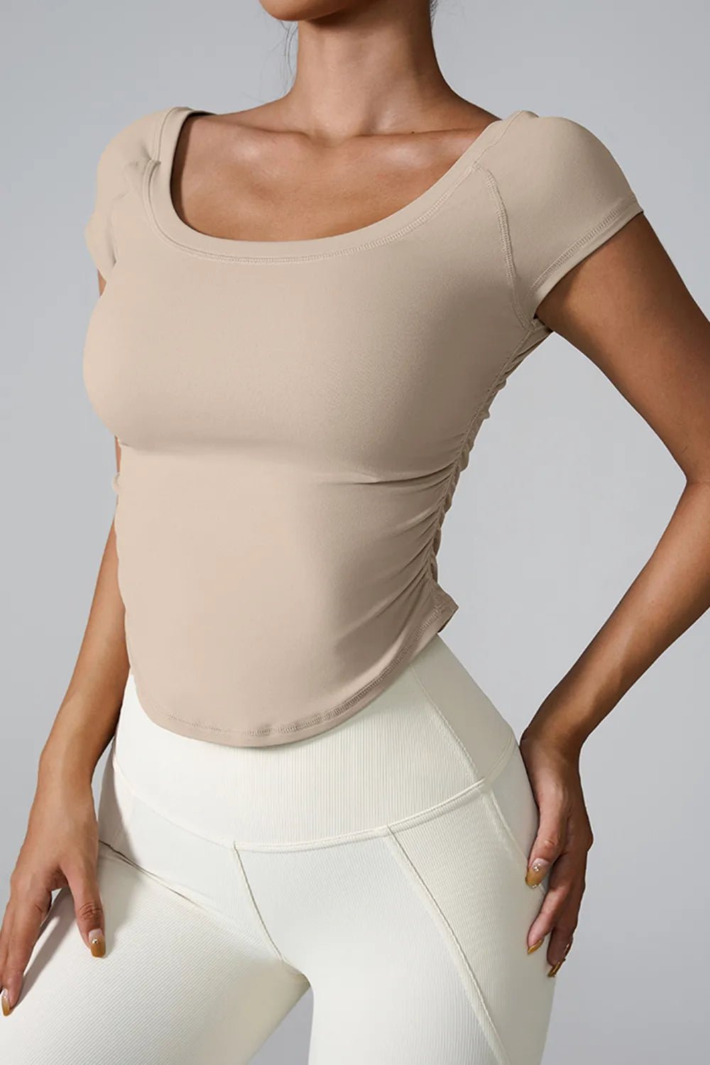 Round Neck Short Sleeve Active T-Shirt - MAD RUFFI