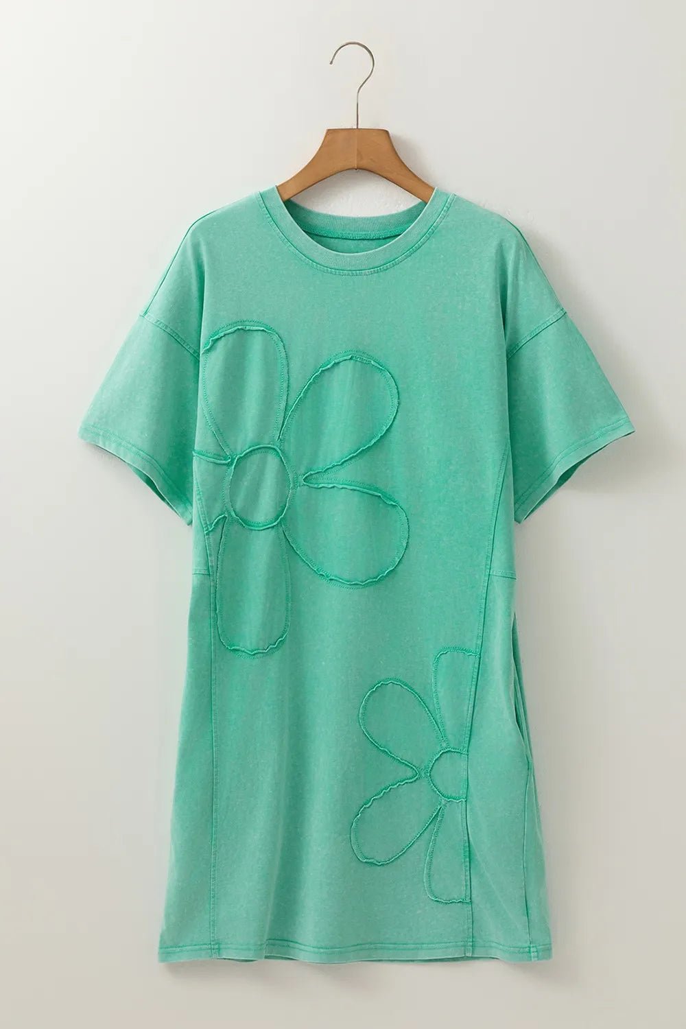 Round Neck Short Sleeve Tee Dress - MAD RUFFI