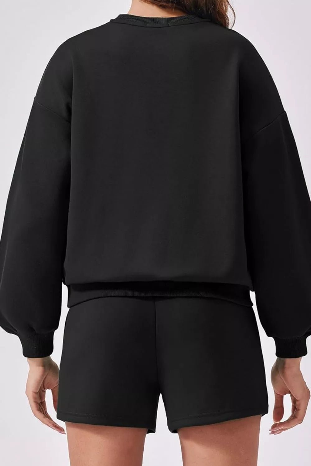 Round Neck Sweatshirt and Shorts Set - MAD RUFFI