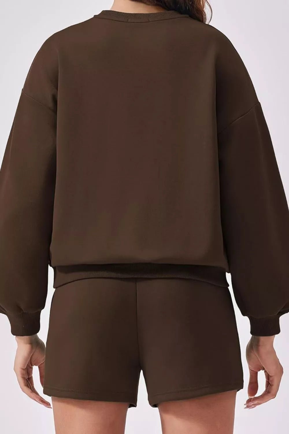 Round Neck Sweatshirt and Shorts Set - MAD RUFFI