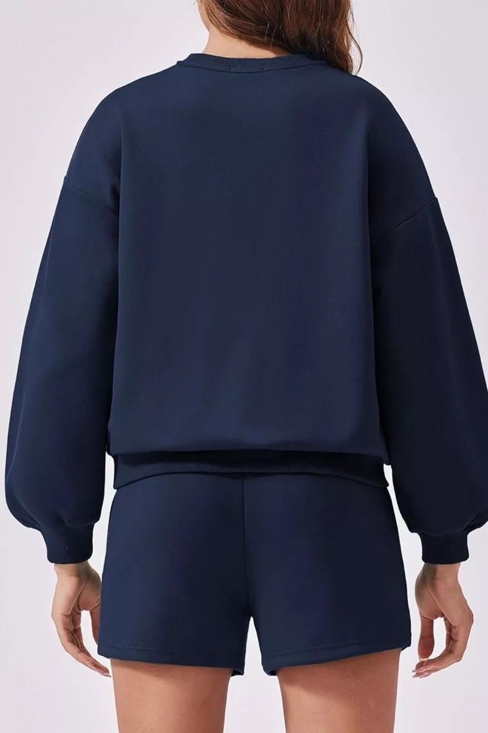 Round Neck Sweatshirt and Shorts Set - MAD RUFFI