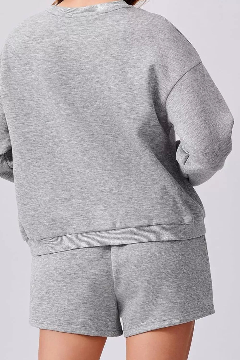 Round Neck Sweatshirt and Shorts Set - MAD RUFFI