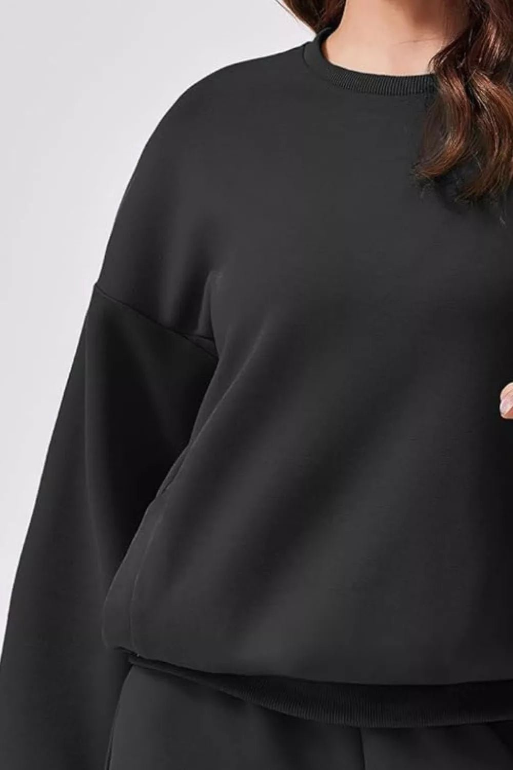 Round Neck Sweatshirt and Shorts Set - MAD RUFFI