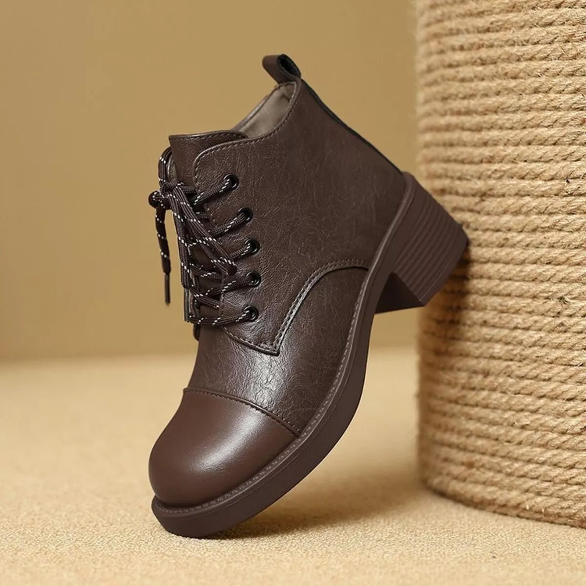 Round Toe Block Heels Boots - MAD RUFFI