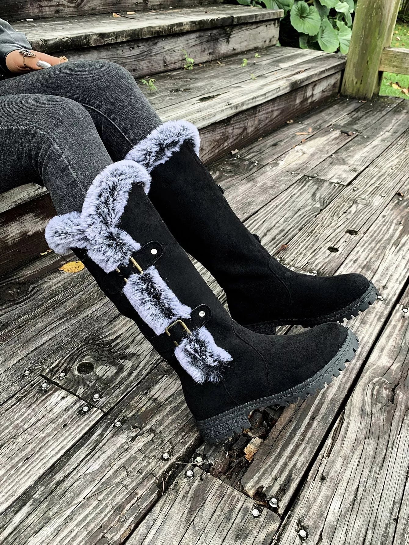 Round Toe Block Heels Boots - MAD RUFFI