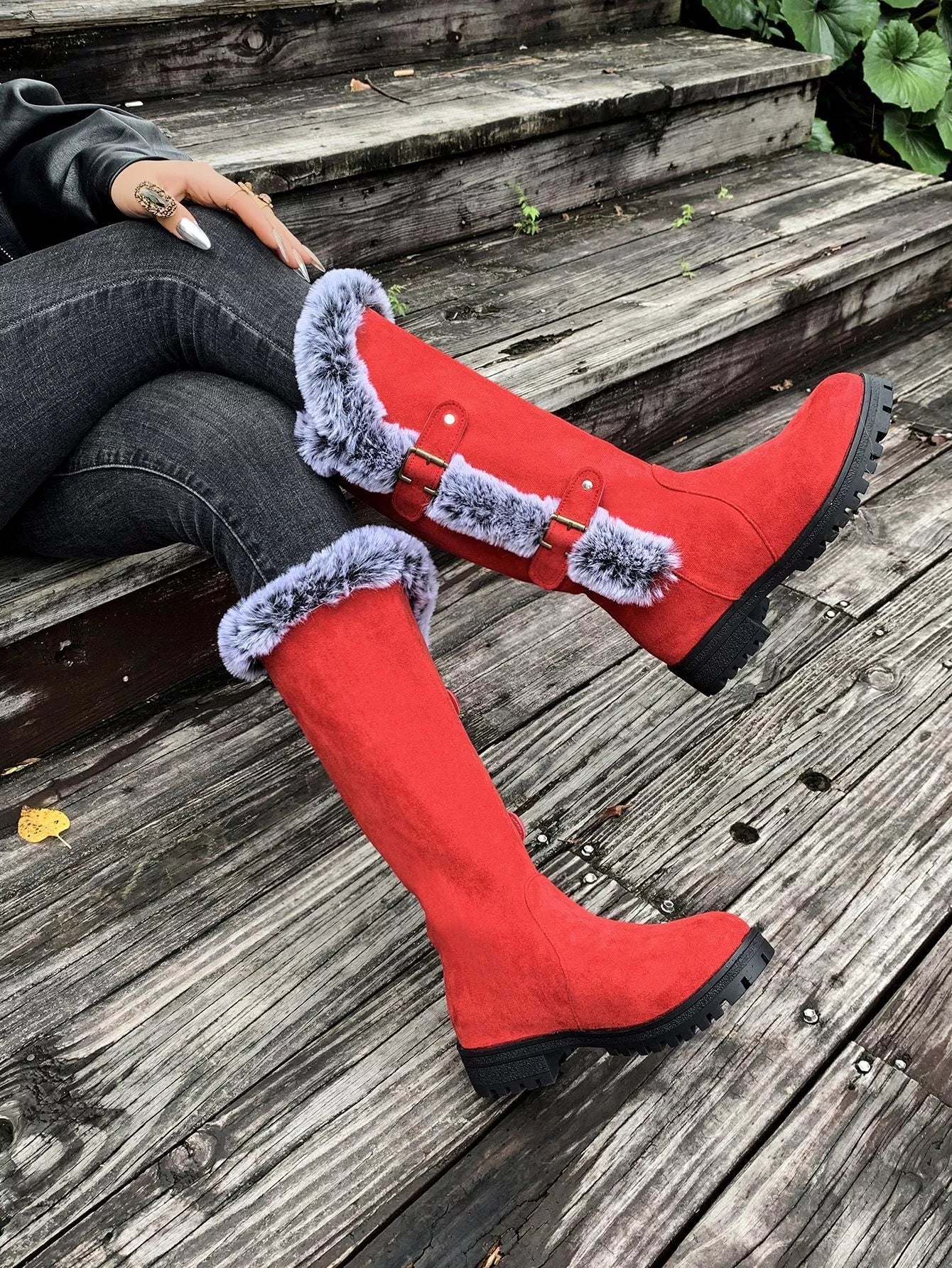 Round Toe Block Heels Boots - MAD RUFFI