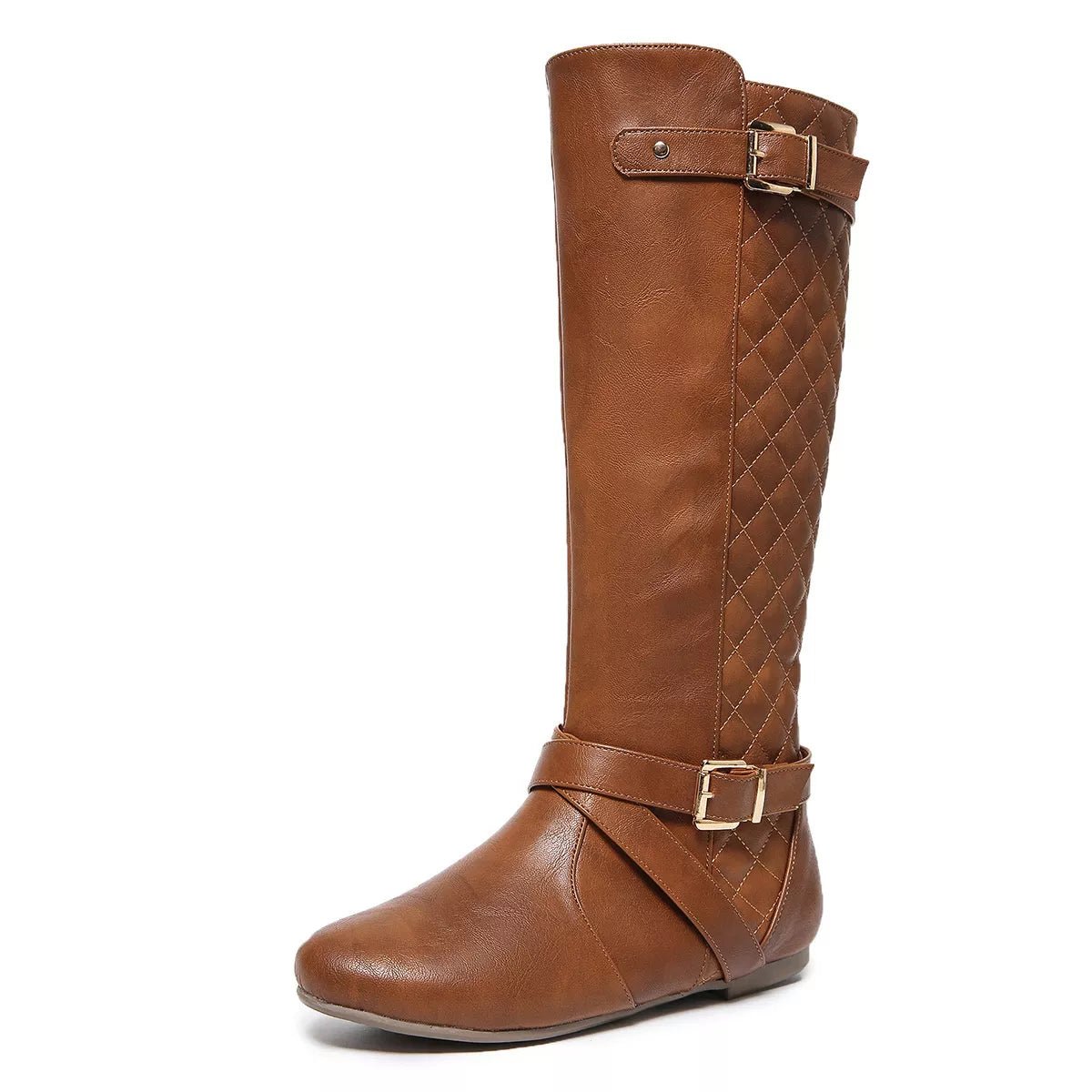 Round Toe Block Heels Boots - MAD RUFFI