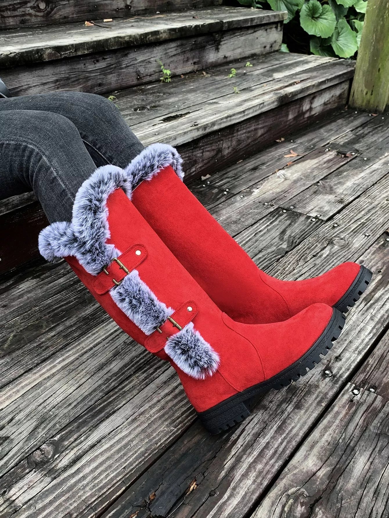 Round Toe Block Heels Boots - MAD RUFFI