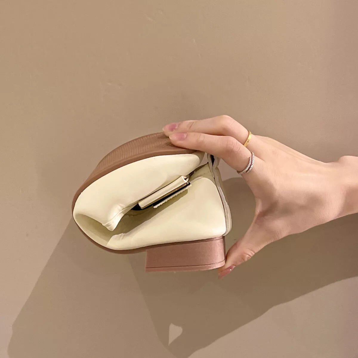 Round Toe Block Heels Slip - Ons - MAD RUFFI