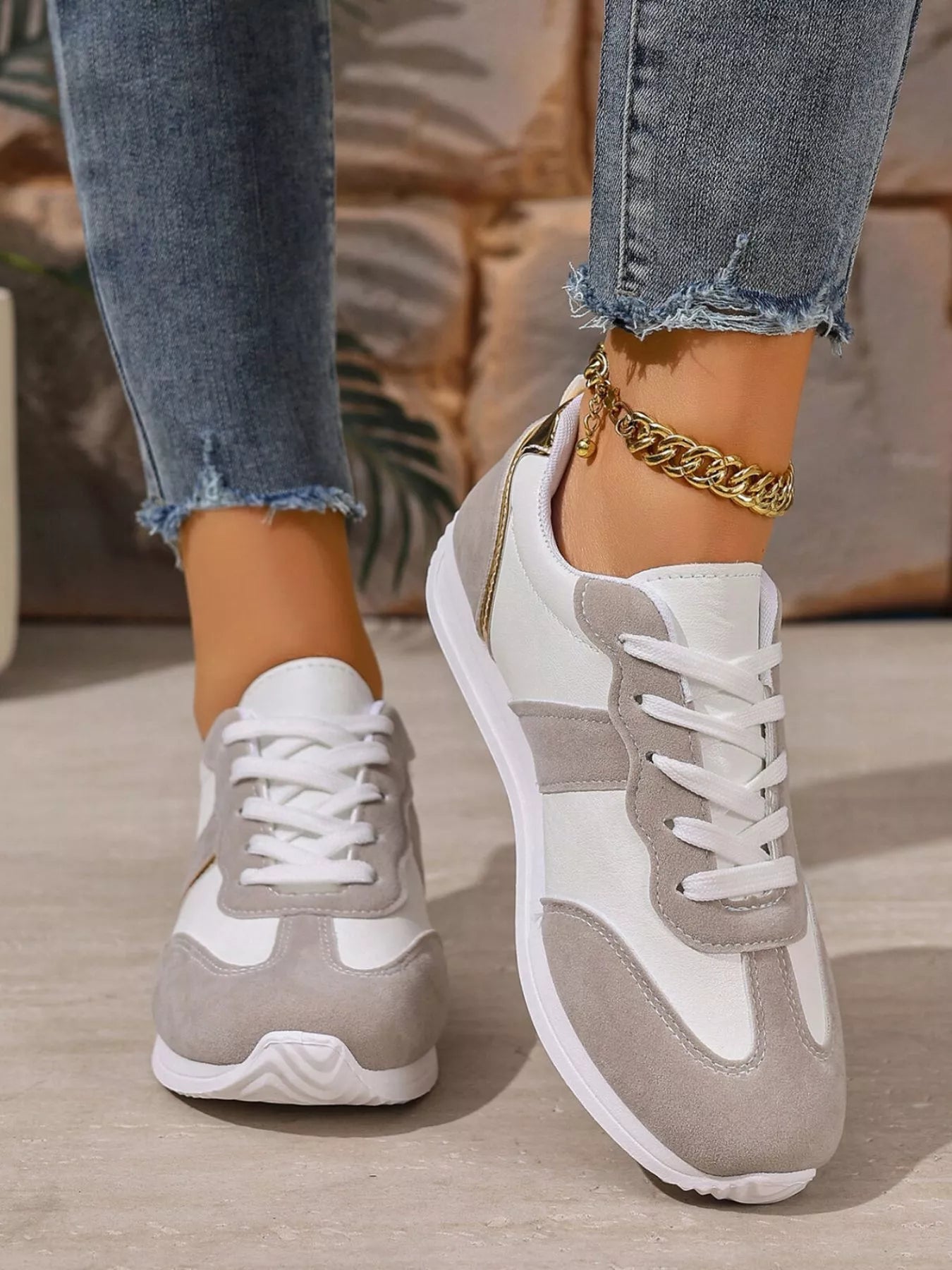 Round Toe Lace Up Sneakers - MAD RUFFI