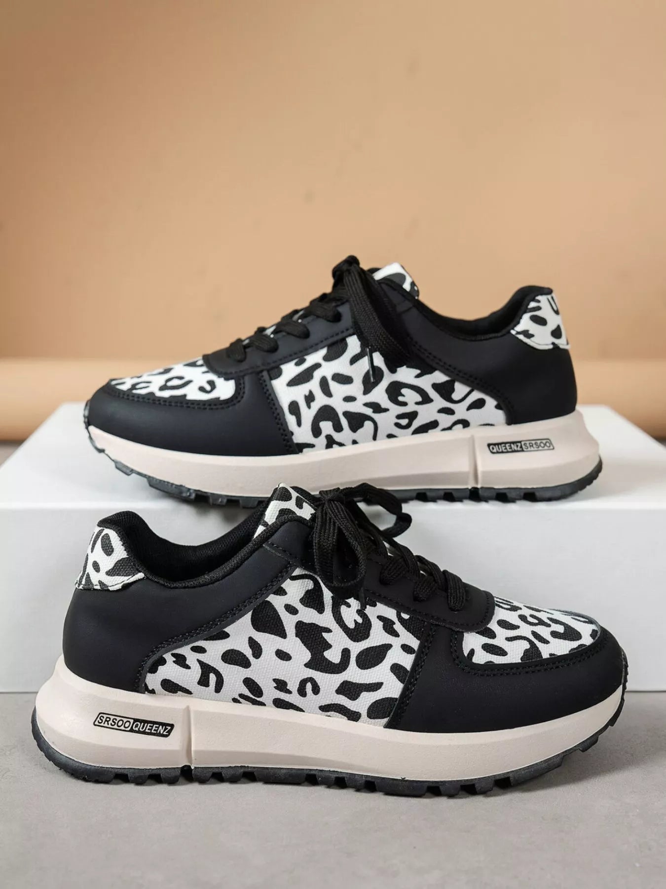 Round Toe Leopard Sneakers - MAD RUFFI