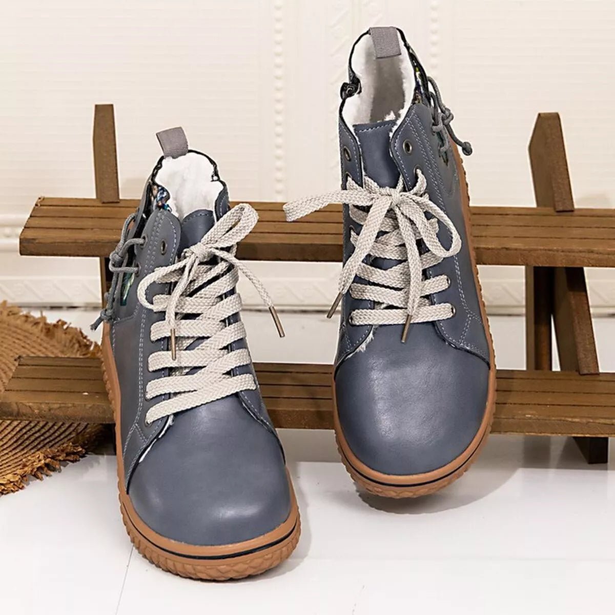 Round Toe Platform Ankle Boots - MAD RUFFI